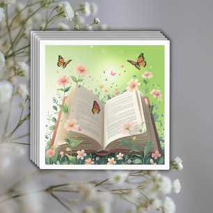 Modern Garden Storybook Floral Baby Shower Napkin