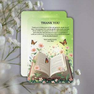 Modern Garden Storybook Floral Baby Shower Thank You Card