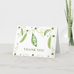 Modern Garden Sweet Pea In Pod Baby Shower  Thank You Card