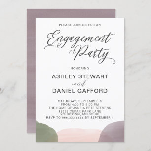 Modern Garden Watercolor Engagement Party Invitation