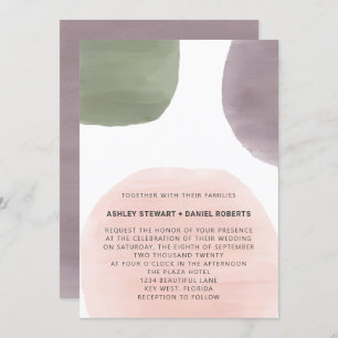 Modern Garden Watercolor Wedding Invitation