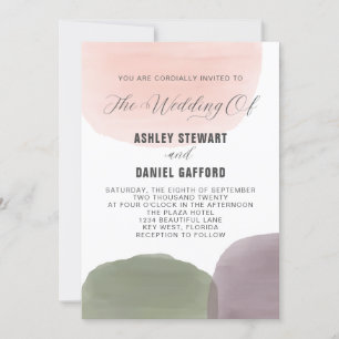 Modern Garden Watercolor Wedding Invitation