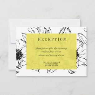 Modern Garden Yellow Floral wedding RSVP Invitation