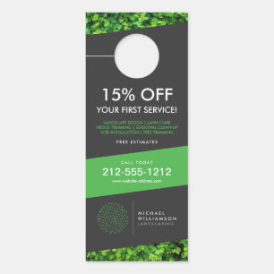 Modern Gardener Landscaping Shrub Logo Dark Grey Door Hanger