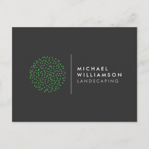 Modern Gardener Landscaping Shrub Logo Dark Grey Postcard