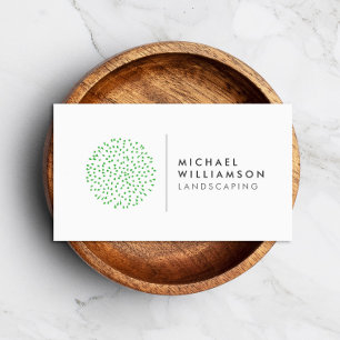 Modern Gardener Landscaping Shrub Logo on White Business Card