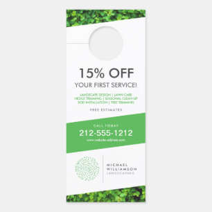 Modern Gardener Landscaping Shrub Logo White Door Hanger