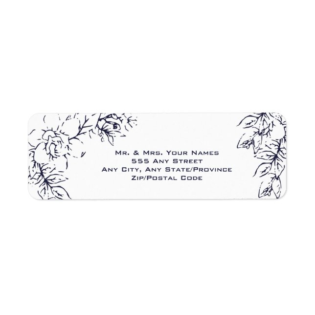 Modern, Gardenia, Navy and Blush, Wedding (Front)