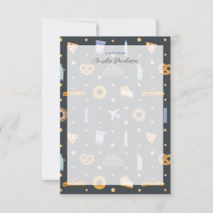 Modern Gary NYC-Themed Pattern Personalised Name Thank You Card