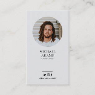 Modern Gary Photo Social Media Business Cards