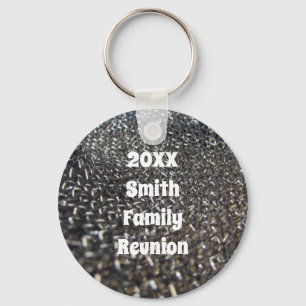 Modern Gathering Black And White Family Reunion Key Ring