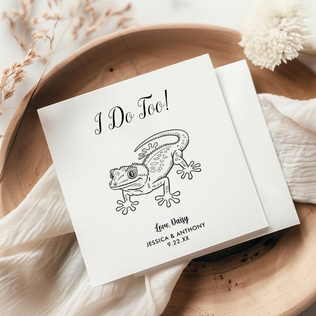 Modern Gecko Wedding Cocktail Napkins  (Creator Uploaded)