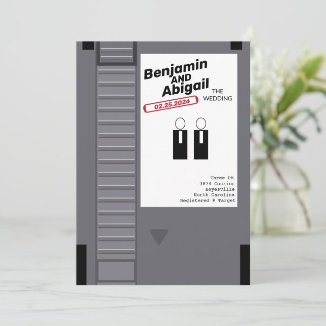 Modern Geek Nerd Gamer Vintage Retro Invitation (Standing Front)