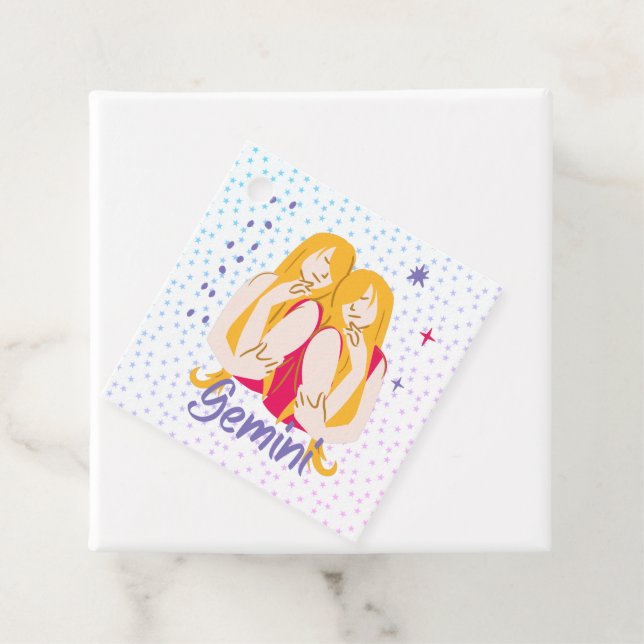 Modern Gemini Twins Zodiac   Favour Tags (In Situ)