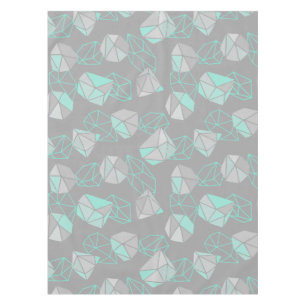 Modern Gems Pattern Grey & Aqua   Tablecloth