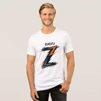 Modern Gen Z Graphic T-Shirt - Bold Abstract Lette Tri-Blend Shirt