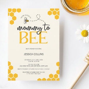 Modern Gender Neutral Mummy to Bee Baby Shower Invitation