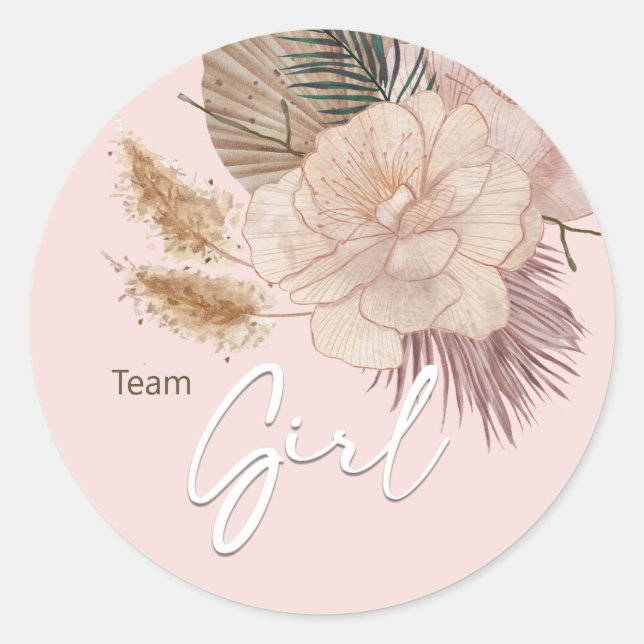 Modern Gender Reveal | Minimalist Gender Reveal  Classic Round Sticker (Front)