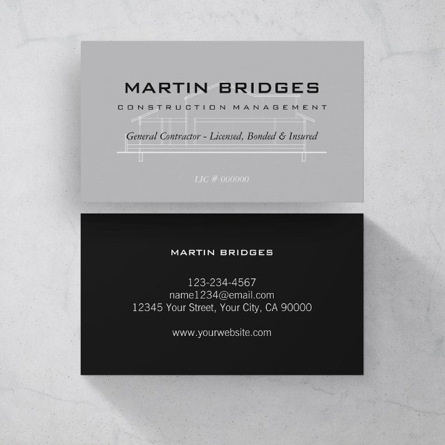 Modern General Construction Business Card (Creator Uploaded)