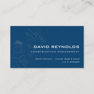 Modern General Construction Chalk Business Cards