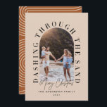 Modern geo christmas dashing through the sand<br><div class="desc">Geometric Christmas dashing through the sand modern photo typography holiday card</div>