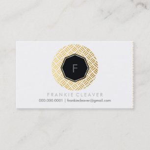 MODERN GEO HEXAGON monogram spot gold pattern Business Card