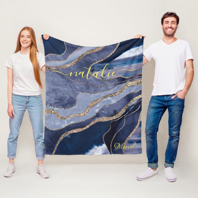 Modern Geode Agate Personalisable Fleece Blanket (In Situ)