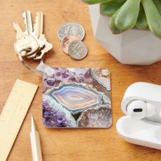 Modern Geode Crystal | Crystal Keychain