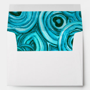 Modern Geode Wedding Blue and Turquoise Envelope
