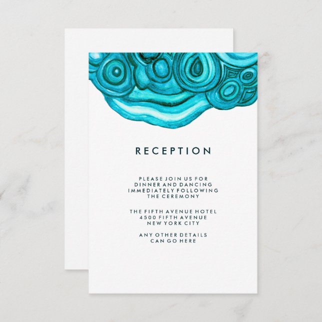 Modern Geode Wedding | Blue Reception Invitation (Front/Back)