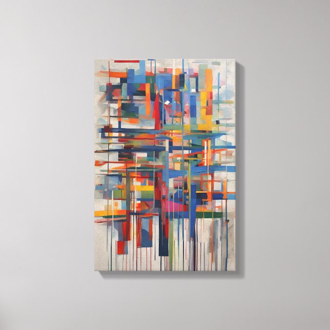 Modern Geometric Abstract Art Canvas Print (Front)