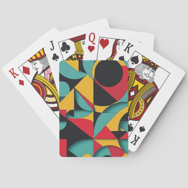 Modern Geometric Abstract Art Playing Cards (Back)