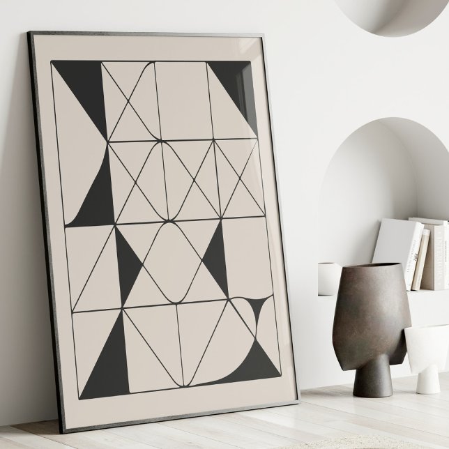 Modern Geometric Abstract Black and White Art  Poster (Creator Uploaded)