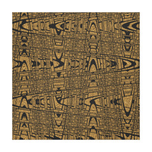 Modern Geometric Abstract Black Leopard Weave Wave Canvas Print