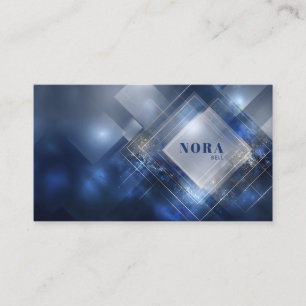 Modern Geometric Abstract Blue Gold Silver Glitter Business Card