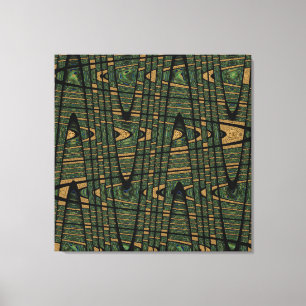 Modern Geometric Abstract Blue Green Peacock Canvas Print