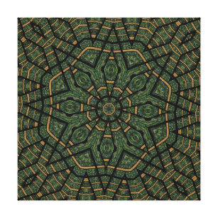 Modern Geometric Abstract Blue Green Peacock Canvas Print