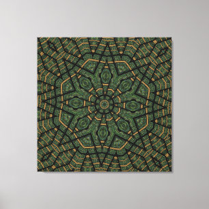 Modern Geometric Abstract Blue Green Peacock Canvas Print