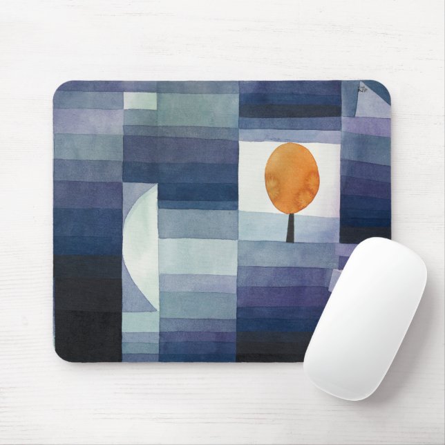 Modern Geometric Abstract Blue Orange Klee Mouse Mat (With Mouse)