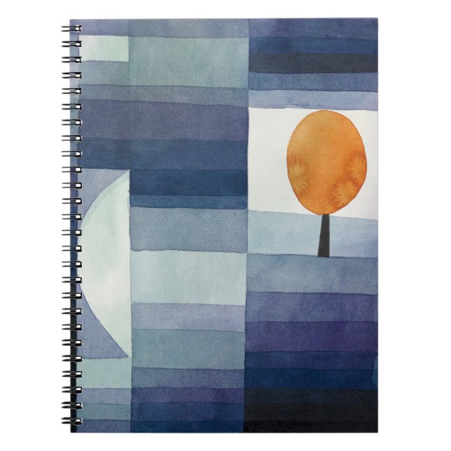 Modern Geometric Abstract Blue Orange Klee Notebook (Front)