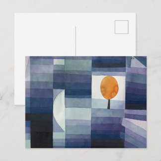 Modern Geometric Abstract Blue Orange Klee Postcard
