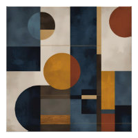 Modern Geometric Abstract Canvas – Mid-Century Ins