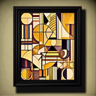 Modern Geometric Abstract Design 4:5 Poster