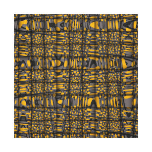 Modern Geometric Abstract Grey Orange Weave Wave Canvas Print