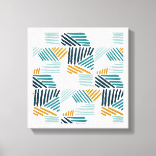 Modern Geometric Abstract Line Pattern Art Canvas Print