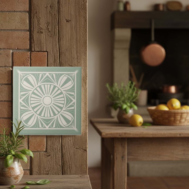 Modern Geometric Abstract Pat#21 Green ID1192 Tile (Creator Uploaded)