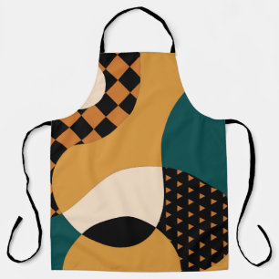 Modern geometric abstract patchwork pattern, wavy apron