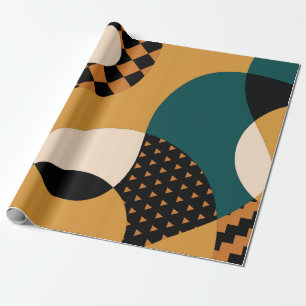 Modern geometric abstract patchwork pattern, wavy wrapping paper