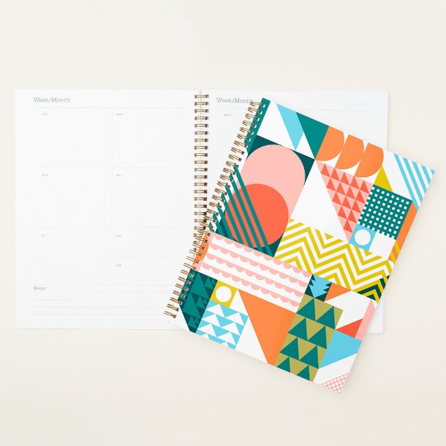 Modern Geometric Abstract Pattern Bold Retro  Planner (Creator Uploaded)