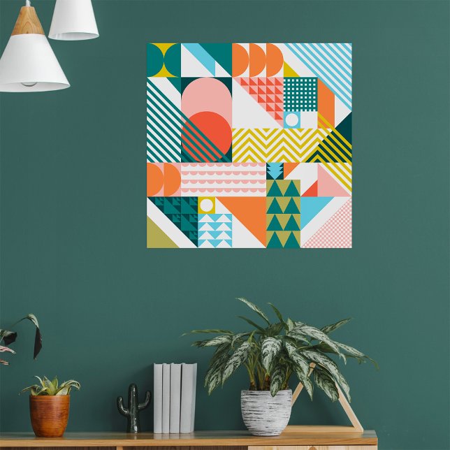 Modern Geometric Abstract Pattern Bold Retro  Poster (Creator Uploaded)